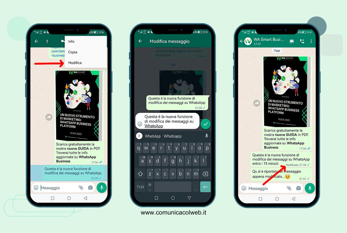 Come correggere o modificare i messaggi inviati di WhatsApp